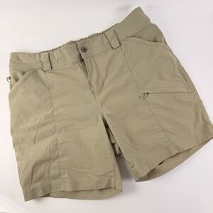 Duluth Trading Womens Cargo Shorts Size 12 Khaki Nylon Hiking Stretch